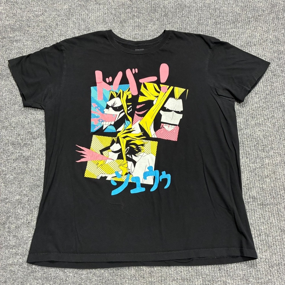 My Hero Academia Funimation Graphic Tee Mens Size XL Black Cotton Short Sleeve